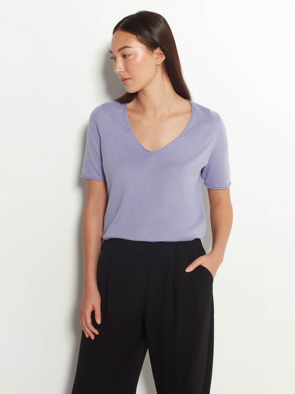 JHL V-Neck T (Fine Cotton Cashmere) Lilac