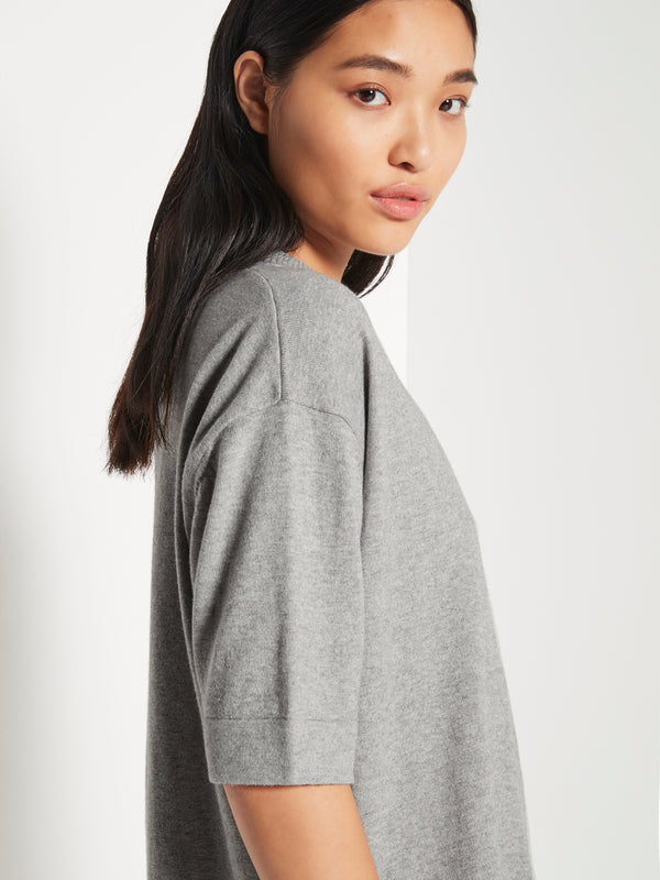 JHL Crew S/S Sweater (Cotton Cashmere) Grey Marle