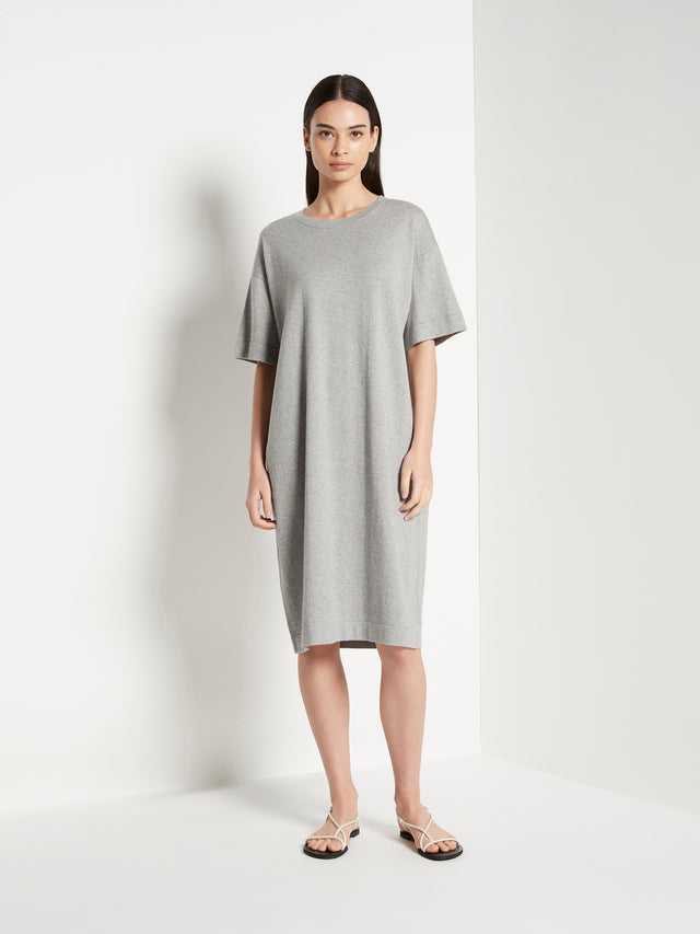 JHL Box T Dress (Cotton Cashmere) Grey Marle