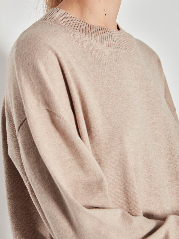 JHL Crew Sweater (Cotton Cashmere) Biscuit Marle