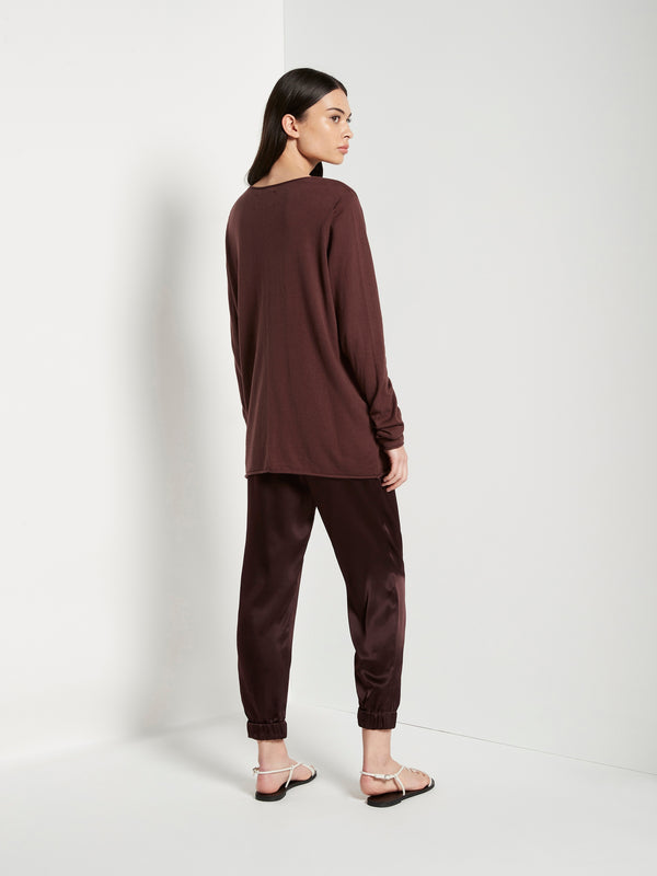 JHL Crew L/S T (Fine Cotton Cashmere) Chestnut