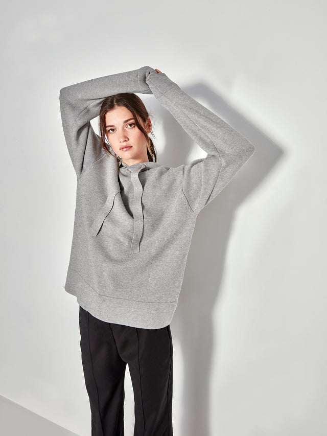 JHL Luxe Hoodie (Cotton Cashmere) Grey Marle