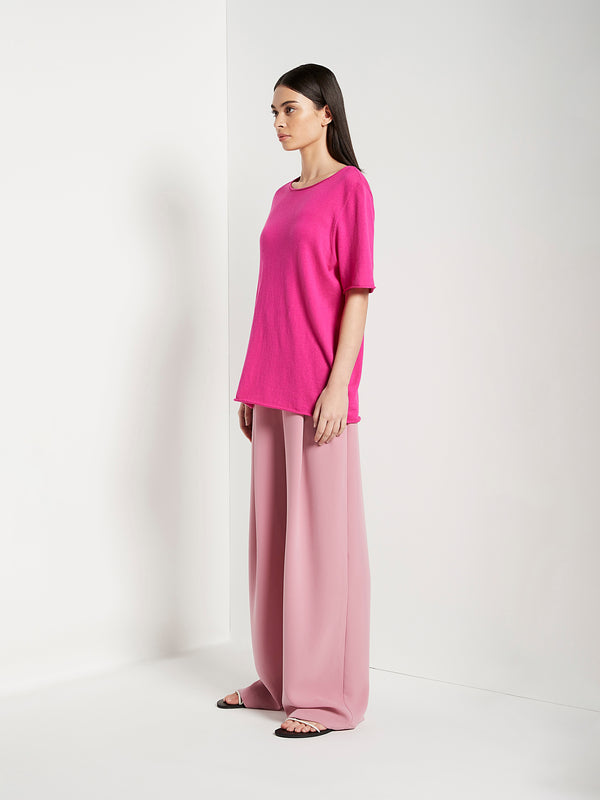 JHL Crew T (Fine Cotton Cashmere) Hot Pink