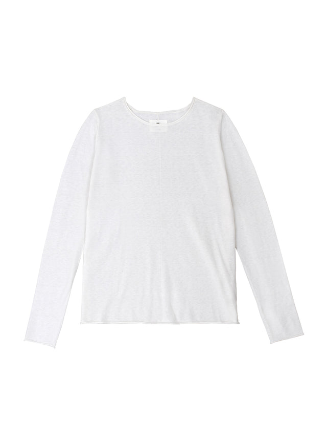 JHL Crew L/S T (Fine Cotton Cashmere) White