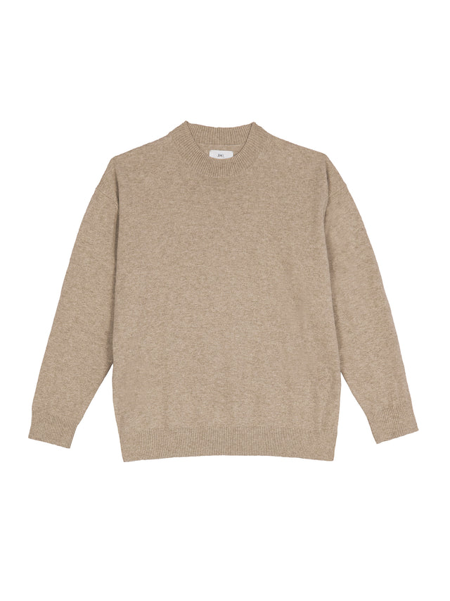 JHL Crew Sweater (Cotton Cashmere) Biscuit Marle