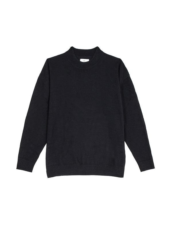 JHL Crew Sweater (Cotton Cashmere) Black
