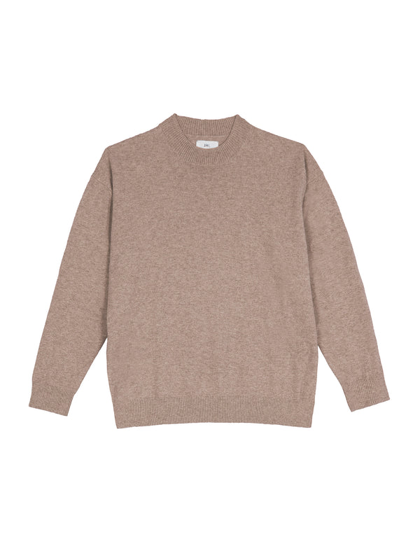 JHL Crew Sweater (Cotton Cashmere) Rosewood Marle